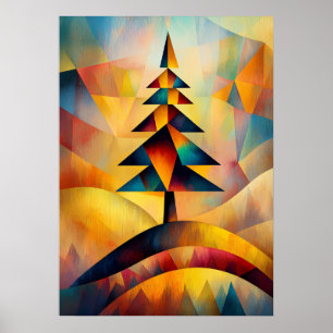 Pine Tree - von Klee Minimalistischer Kubist Poster