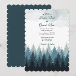 Pine Tree Watercolor Forest Rustikale Hochzeit Einladung