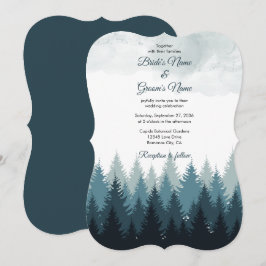 Pine Tree Watercolor Forest Rustikale Hochzeit Einladung
