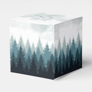 Pine Tree Watercolor Forest Rustikale Hochzeit Geschenkschachtel