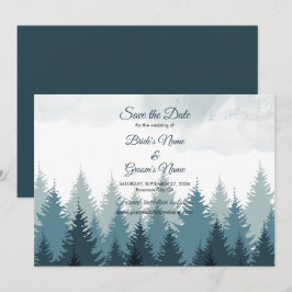 Pine Tree Watercolor Forest Rustikale Hochzeit Save The Date