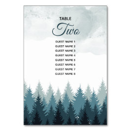 Pine Tree Watercolor Forest Rustikale Hochzeit Tischnummer