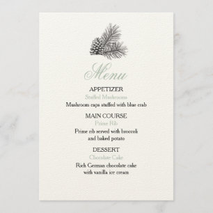Pine Tree Wedding Menu - Rustikal Menükarte