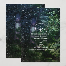 Pine Tree Winter Night Forest Wedding Einladungen