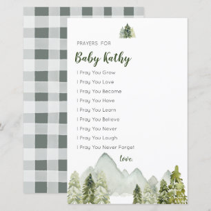Pine Trees Adventure Baby Dusche Gebete für Baby