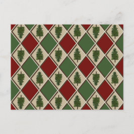 Pine Trees and Harlequin Postcard Postkarte