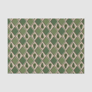 Pine Trees and Harlequin Tissue Paper Seidenpapier