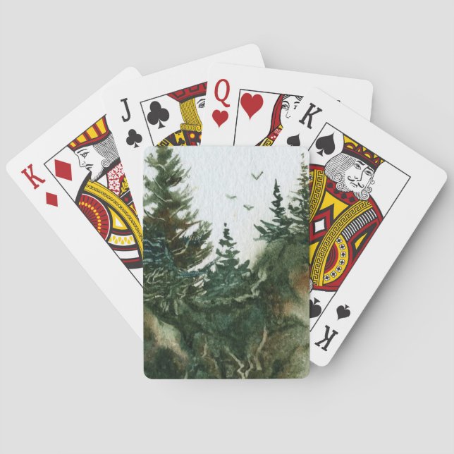 Pine Trees auf einer schieren Felswand Spielkarten (Rückseite)