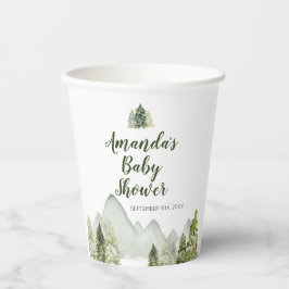 Pine Trees Baby Shower Adventure Mountain Forest Pappbecher