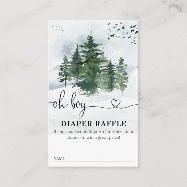 Pine Trees Baby shower Déchets Carte Raffle (Devant)