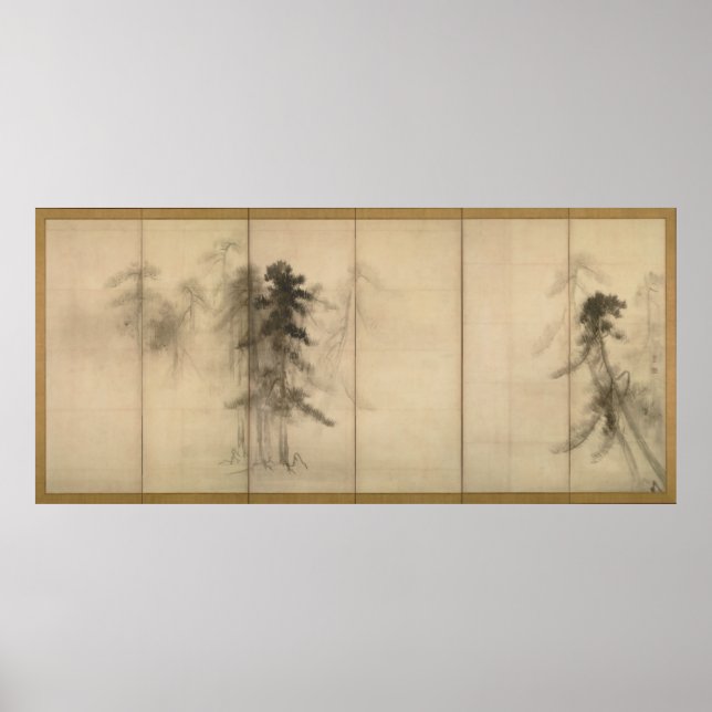 Pine Trees by Hasegawa Tohaku 16. Jahrhundert Poster (Vorne)
