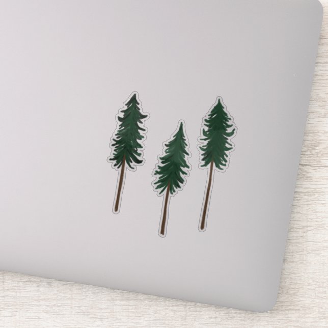 Pine Trees Forest Minimalistisch Aufkleber (Detail)