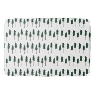 Pine Trees Forest Minimalistische Muster Badematte