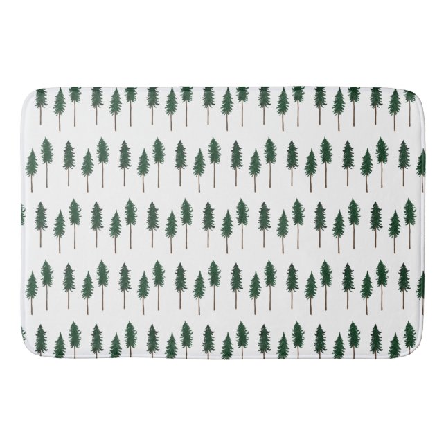 Pine Trees Forest Minimalistische Muster Badematte (Vorderseite)