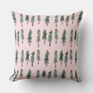 Pine Trees Forest Watercolor Muster Kissen