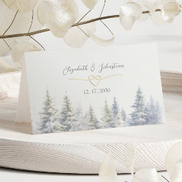 Pine Trees Forest Wedding Platzkarte