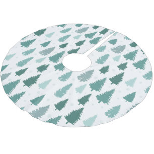 Pine Trees Muster Feriendekoration Polyester Weihnachtsbaumdecke
