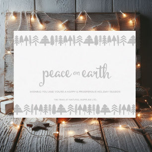 Pine Trees Peace on Earth Carte d'entreprise