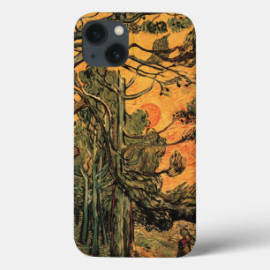 Pine Trees Red Sky Setting Sun by Vincent van Gogh Case-Mate iPhone Hülle