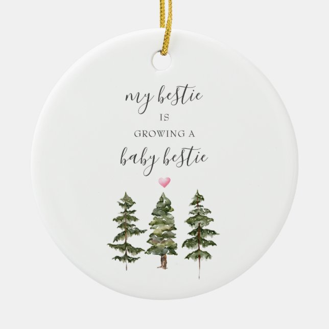 Pine Trees Schwangerschaftsgeschenk für Bestie New Keramik Ornament (Vorne)
