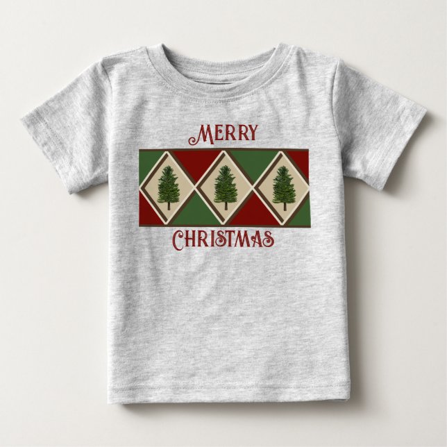 Pine Trees und Harlequin Baby T - Shirt (Vorderseite)