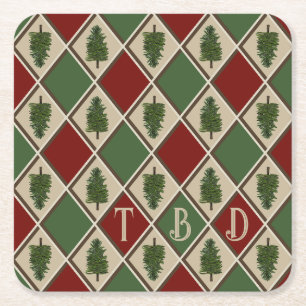 Pine Trees und Harlequin Paper Untersetzer