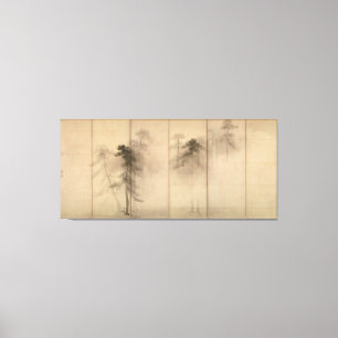 Pine Trees Verlassen Handbildschirm von Hasegawa T Leinwanddruck