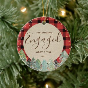 Pine Trees Verlobtes Ornament am Nachmittag