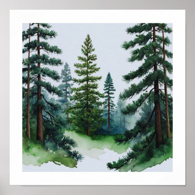 Pine Trees Wall Art Poster (Vorne)