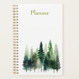 Pine Trees Watercolor Annual Planner  Planer