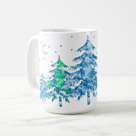 Pine Trees Winter Forest Weihnachten Kaffeetasse