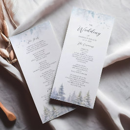Pine Trees Winter Wedding Programm