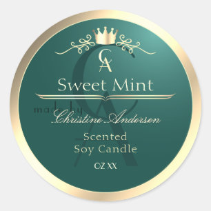Pine Turquoise Étiquette de produit avec Monogramm