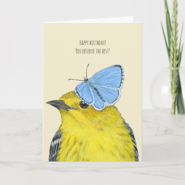 Pine Warbler Geburtstagskarte Karte (Vorderseite)