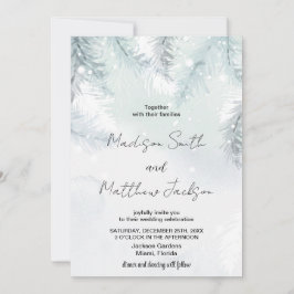 Pine White Neige Mariage Invitations