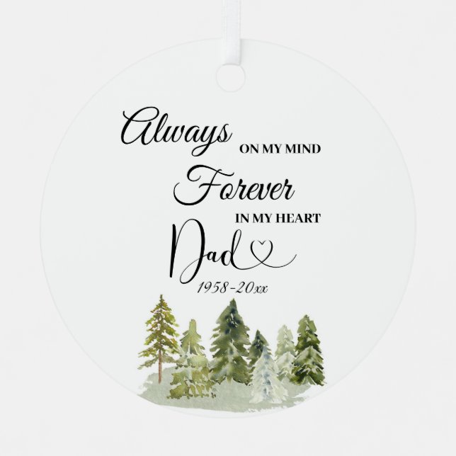 Pine-Winter-Liebesdenkmal des Vaters Ornament Aus Metall (Vorderseite)