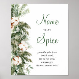 Pine Winter Name, das Gewürz-Brautparty-Zeichen Poster