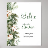 Pine Winter Selfie Station Brautparty Signage