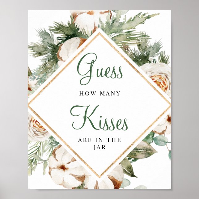 Pine Winter Wie viele Kisses Jar Brautparty signie Poster (Vorne)