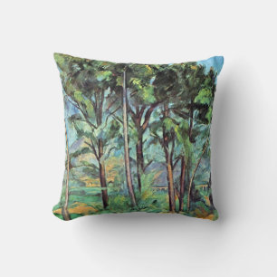 Pine with Viaduct by Paul Cezanne, Vintag Art Kissen