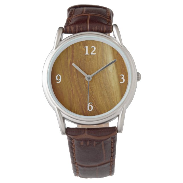 Pine Wood II Imitate Holzgewebe Armbanduhr (Vorderseite)