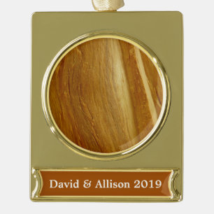 Pine Wood II Imitate Holzgewebe Banner-Ornament Gold