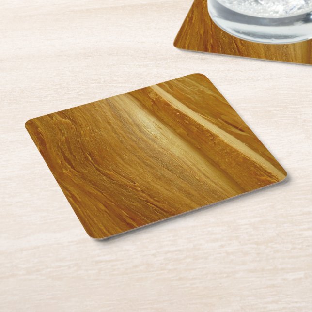 Pine Wood II Imitate Holzgewebe Rechteckiger Pappuntersetzer (angewinkelt)