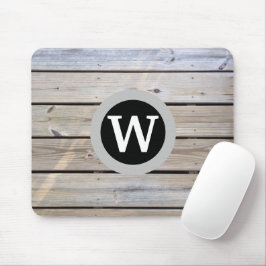 Pine Wood Monogram Mousepad
