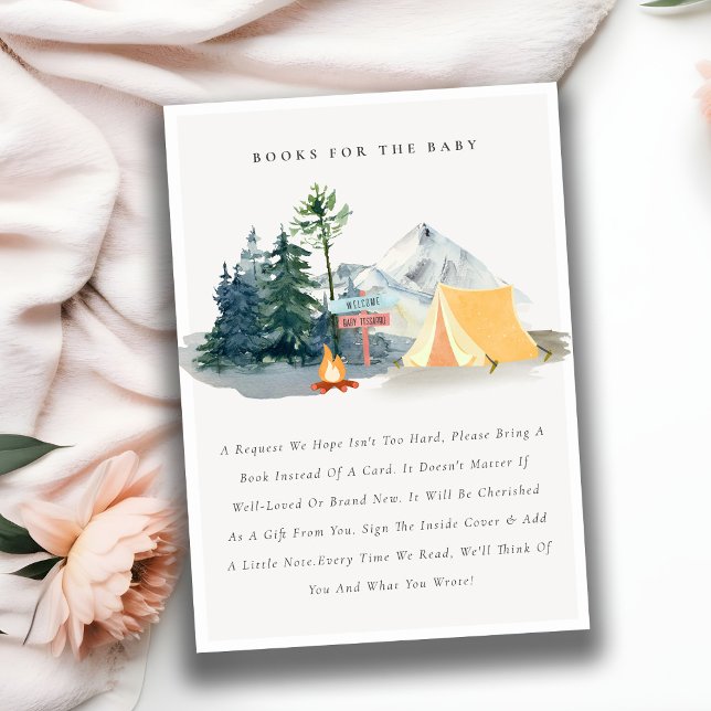 Pine Woods Camping Mountain Books für Babydusche Begleitkarte (Von Creator hochgeladen)