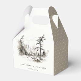 Pine Woods Mountain Landschaftsbild Hochzeit Geschenkschachtel