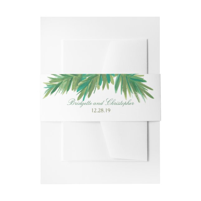 Pine Woods Watercolor | Hochzeit Einladungsbanderole (Vorderseite Beispiel)
