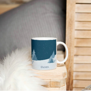 Pine Woods   Winter   INDIVIDUELLE NAME Kaffeetasse