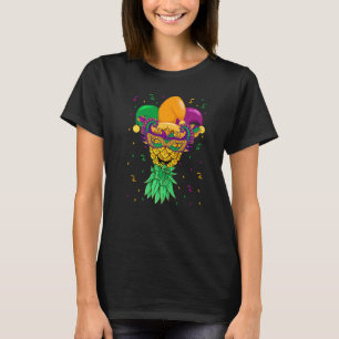 Pineaple Mardi Gras Festival Party Funny Jester M T-Shirt