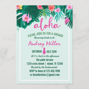 PINEAPPLE ALOHA Tropische Blume Brautparty Einladung